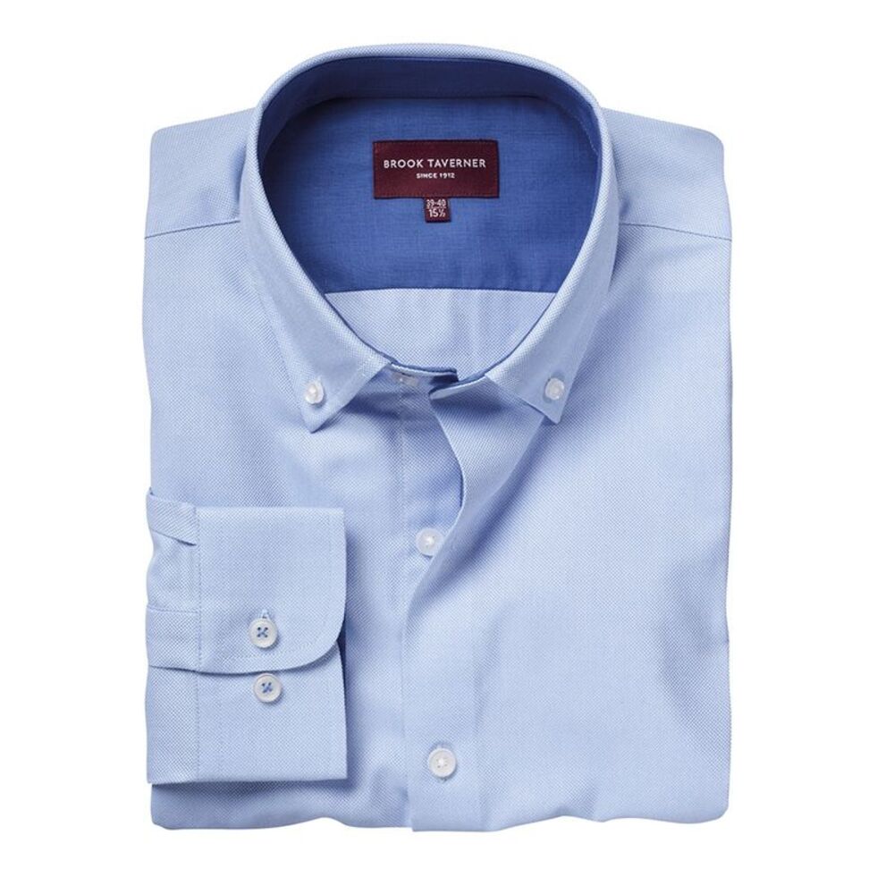 Brook Taverner Mens Toronto Long Sleeve Oxford Shirt / Sky Blue